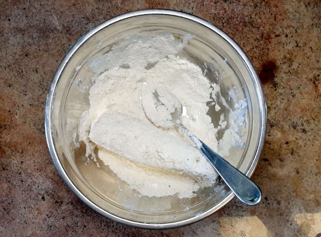 prepping Sicilian cod fish recipe