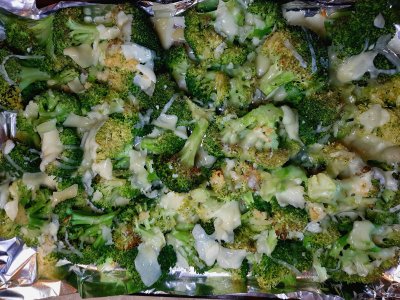 Oven roasted broccoli with cheese