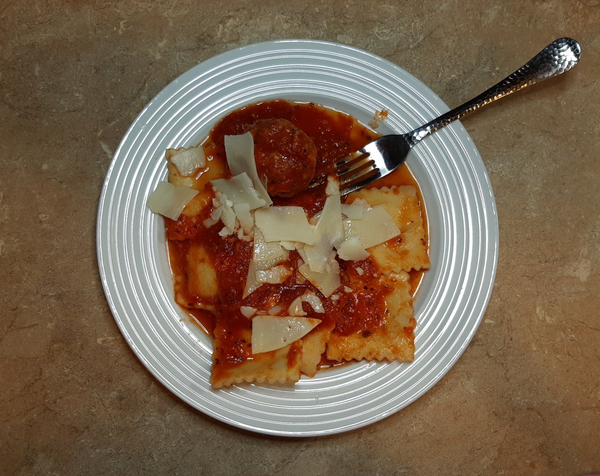 Homemade pasta sauce with meatballs
