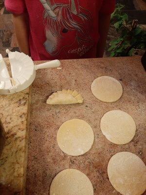making cabbage filled pierogi